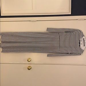 3/4 sleeve striped maxi dress